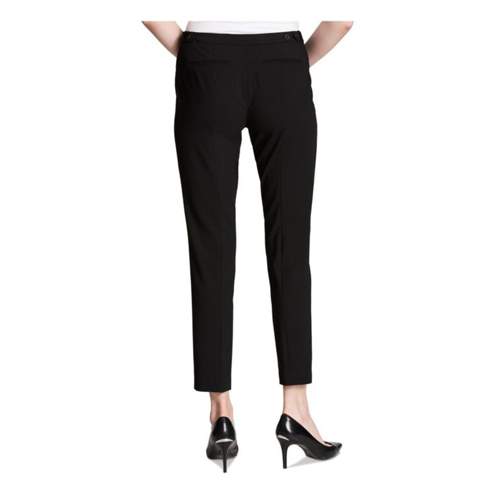 CALVIN KLEIN Womens Black Low Rise Tapered Ankle Straight leg Pants Petites 6P - Picture 2 of 2
